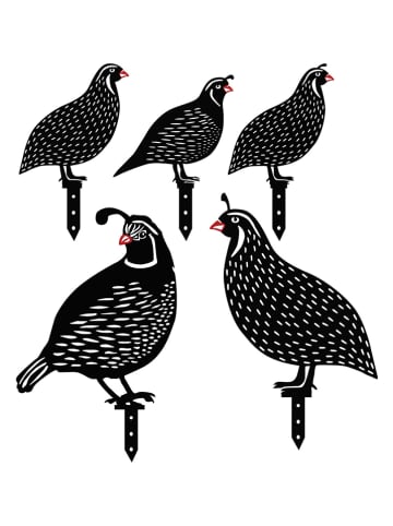 FLORIANE GARDEN Dekoracje ogrodowe (5 szt.) w kolorze czarnym