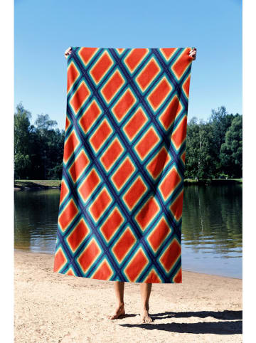 FLORIANE GARDEN Strandlaken "Red Boxes" blauw/rood