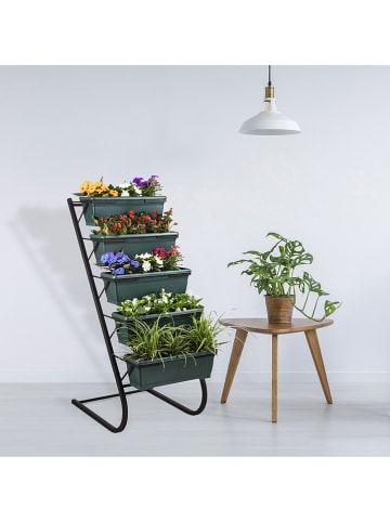 FLORIANE GARDEN Pflanzbehälter "RS-001" in Dunkelgrün/ Schwarz - (B)56 x (H)130 x (T)85 cm