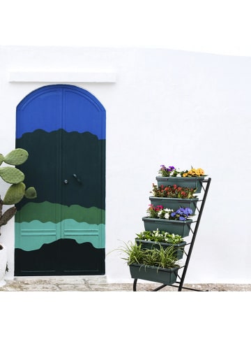 FLORIANE GARDEN Stojak "RS-001" w kolorze ciemnozielono-czarnym na rośliny - 56 x 130 x 85 cm