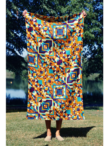 FLORIANE GARDEN Ręcznik plażowy w kolorze pomarańczowo-turkusowym