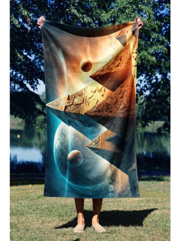 FLORIANE GARDEN Ręcznik plażowy w kolorze turkusowo-żółtym