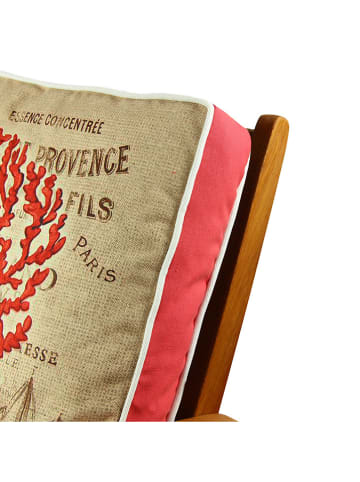 FLORIANE GARDEN Stoelkussen beige/rood/zwart