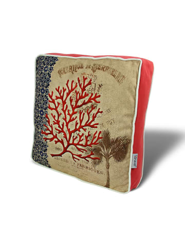 FLORIANE GARDEN Stoelkussen beige/rood