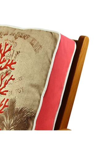 FLORIANE GARDEN Stoelkussen beige/rood