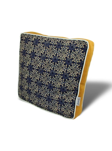 FLORIANE GARDEN Stoelkussen donkerblauw/crème