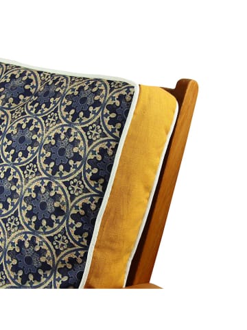 FLORIANE GARDEN Stuhlkissen in Dunkelblau/ Gelb