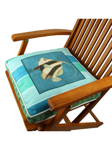 FLORIANE GARDEN Poduszka w kolorze turkusowym na krzesło