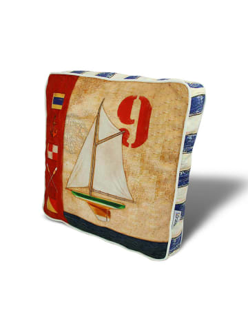 FLORIANE GARDEN Stoelkussen beige/rood