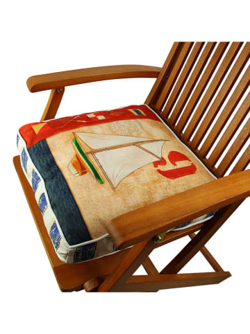 FLORIANE GARDEN Stoelkussen beige/rood