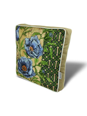 FLORIANE GARDEN Poduszka w kolorze beżowo-błękitno-zielonym na krzesło