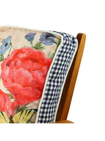 FLORIANE GARDEN Stuhlkissen in Beige/ Rot/ Blau