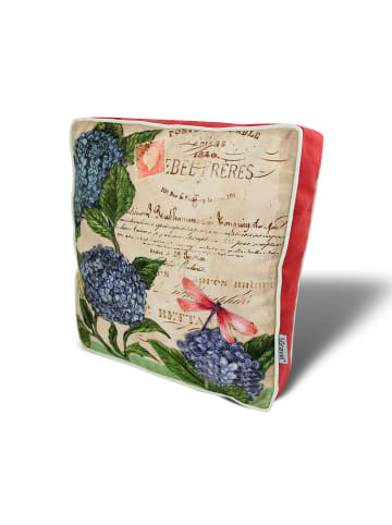 FLORIANE GARDEN Stoelkussen beige/blauw/groen