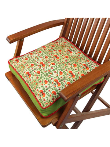 FLORIANE GARDEN Stoelkussen crème/rood