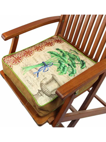 FLORIANE GARDEN Poduszka w kolorze beżowo-zielonym na krzesło