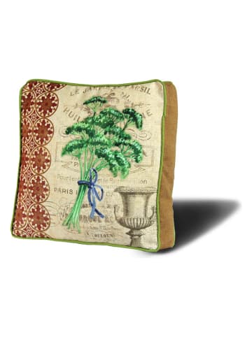 FLORIANE GARDEN Stoelkussen beige/groen