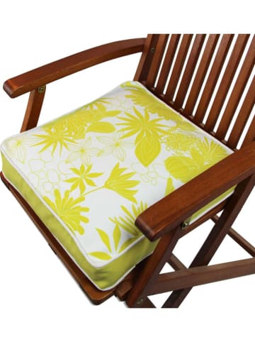 FLORIANE GARDEN Stuhlkissen in Limette/ Weiß