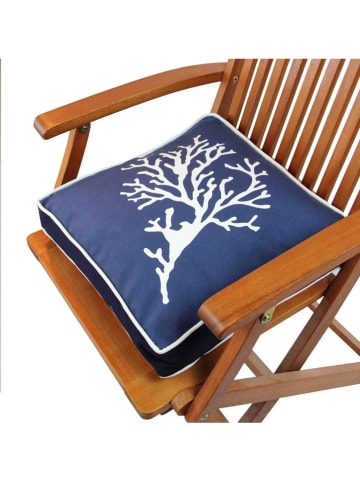 FLORIANE GARDEN Stoelkussen donkerblauw/wit