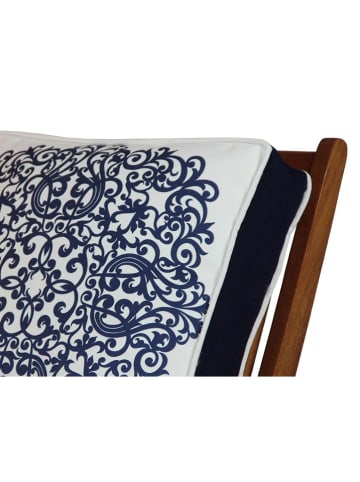FLORIANE GARDEN Poduszka w kolorze biało-granatowym na krzesło