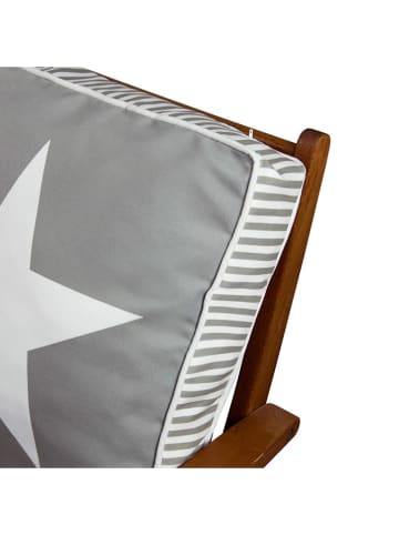 FLORIANE GARDEN Stuhlkissen in Hellgrau/ Weiß