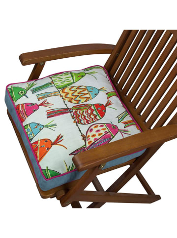 FLORIANE GARDEN Poduszka w kolorze błękitno-czerwonym na krzesło