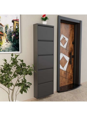 Scandinavia Concept Schuhschrank in Anthrazit - (B)50 x (H)169 x (T)15 cm