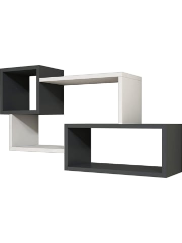 Scandinavia Concept Regał ścienny w kolorze antracytowo-białym - 90,6 x 51 x 20 cm