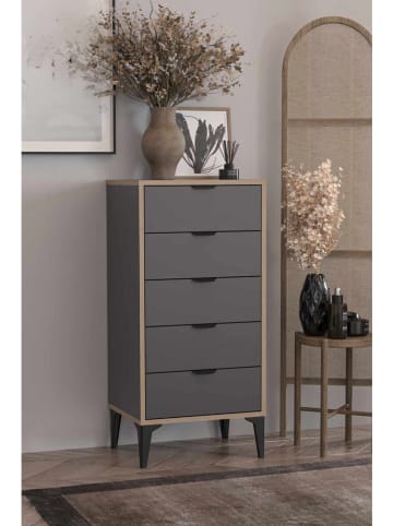 Scandinavia Concept Kommode ''Arden'' in Anthrazit - (B)50 x (H)105 x (T)40 cm
