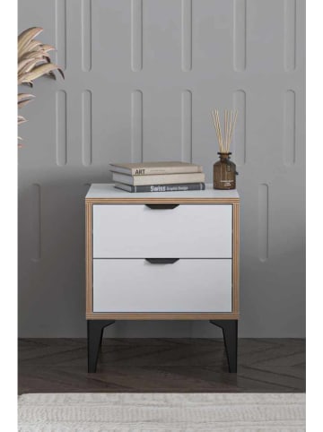 Scandinavia Concept Nachttisch "Arden" in Weiß - (B)45 x (H)52 x (T)40 cm
