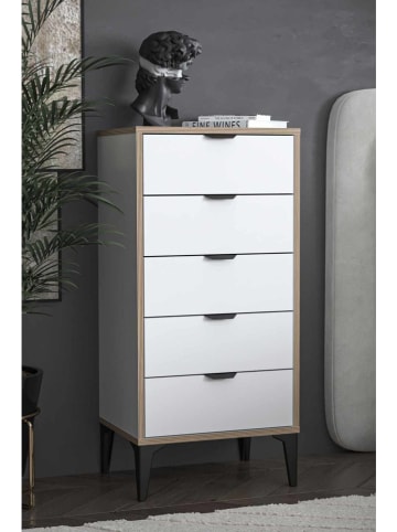 Scandinavia Concept Kommode ''Arden'' in Weiß - (B)50 x (H)105 x (T)40 cm