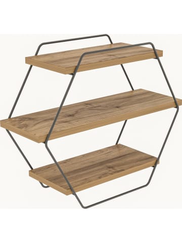 Scandinavia Concept Wandregal "Azra" in Hellbraun - (B)60 x (H)52 x (T)20 cm