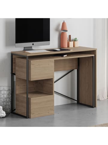 Scandinavia Concept Bureau "Badau" lichtbruin/zwart - (B)110 x (H)77 x (D)102,5 cm