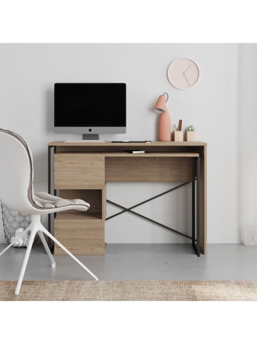 Scandinavia Concept Bureau "Badau" lichtbruin/zwart - (B)110 x (H)77 x (D)102,5 cm