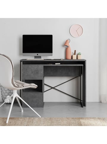 Scandinavia Concept Biurko "Badau" w kolorze szaro-czarnym - 110 x 77 x 102,5 cm