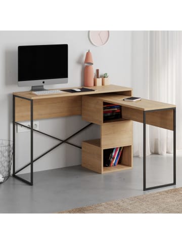 Scandinavia Concept Bureau "Badau" lichtbruin/zwart - (B)110 x (H)77 x (D)102,5 cm