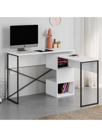 Scandinavia Concept Bureau "Badau" wit/zwart - (B)110 x (H)77 x (D)102,5 cm