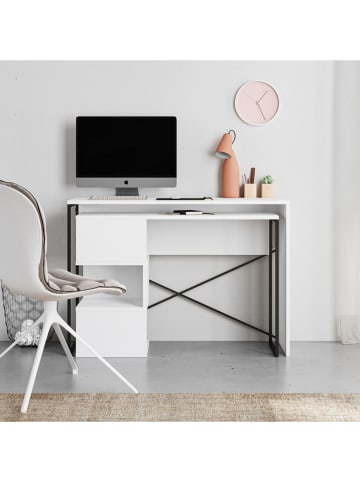 Scandinavia Concept Biurko "Badau" w kolorze biało-czarnym - 110 x 77 x 102,5 cm