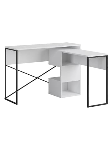 Scandinavia Concept Schreibtisch "Badau" in Weiß/ Schwarz - (B)110 x (H)77 x (T)102,5 cm