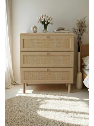 Scandinavia Concept Kommode ''Baru'' in Beige - (B)75 x (H)85 x (T)42 cm