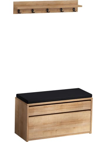 Scandinavia Concept 2tlg. Garderoben-Set "Boby" in Eiche/ Schwarz