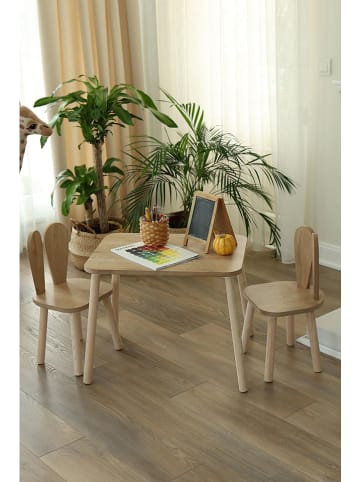 Scandinavia Concept 3tlg. Set: Kindersitzgruppe ''Bunny'' in Hellbraun