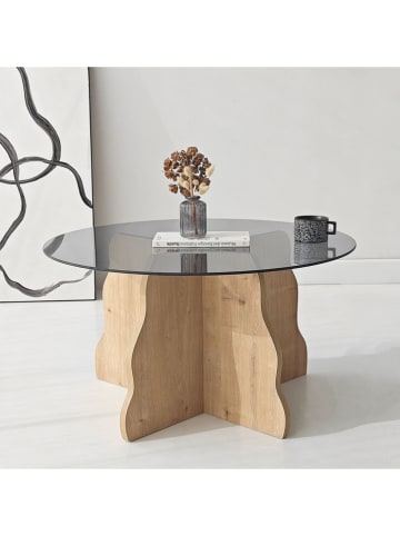 Scandinavia Concept Couchtisch "Butterfly" in Hellbraum/ Grau - (H)40 x Ø 75 cm 