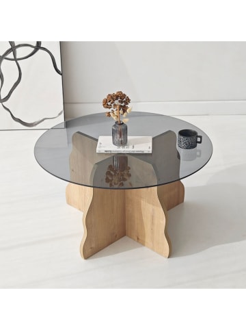 Scandinavia Concept Salontafel "Butterfly" lichtbruin/grijs - (H)40 x Ø 75 cm