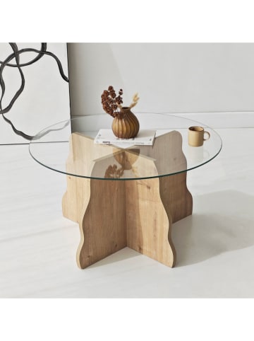 Scandinavia Concept Salontafel "Butterfly" lichtbruin/transparant - (H)40 x Ø 75 cm