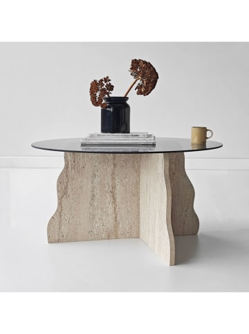 Scandinavia Concept Couchtisch "Butterfly" in Beige/ Grau - (H)40 x Ø 75 cm 