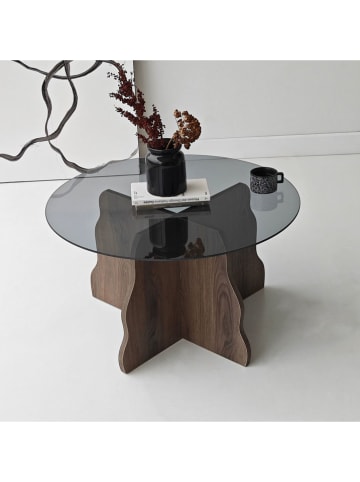 Scandinavia Concept Ława "Butterfly" w kolorze brązowo-szarym - wys. 40 x Ø 75 cm