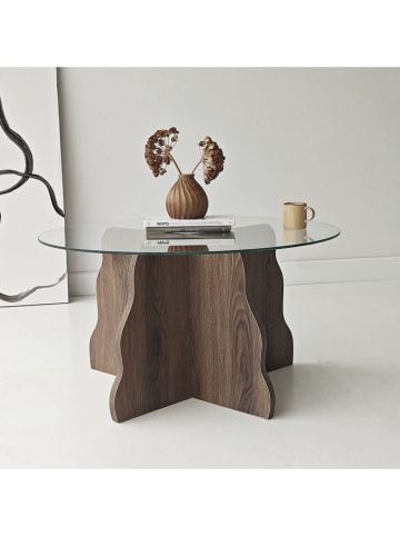 Scandinavia Concept Salontafel "Butterfly" bruin/transparant - (H)40 x Ø 75 cm