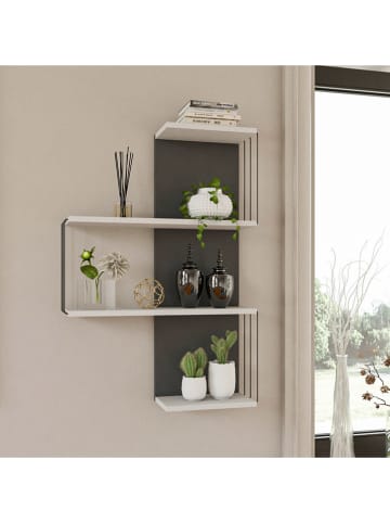 Scandinavia Concept Wandmeubel wit/zwart - (B)64 x (H)96 x (D)19 cm