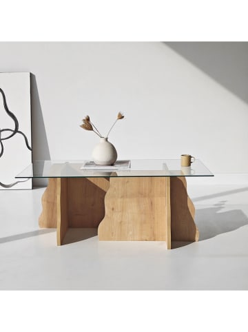 Scandinavia Concept Couchtisch "Canyon" in Hellbraun/ Transparent - (B)105 x (H)40 x (T)65 cm