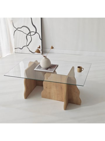 Scandinavia Concept Couchtisch "Canyon" in Hellbraun/ Transparent - (B)105 x (H)40 x (T)65 cm